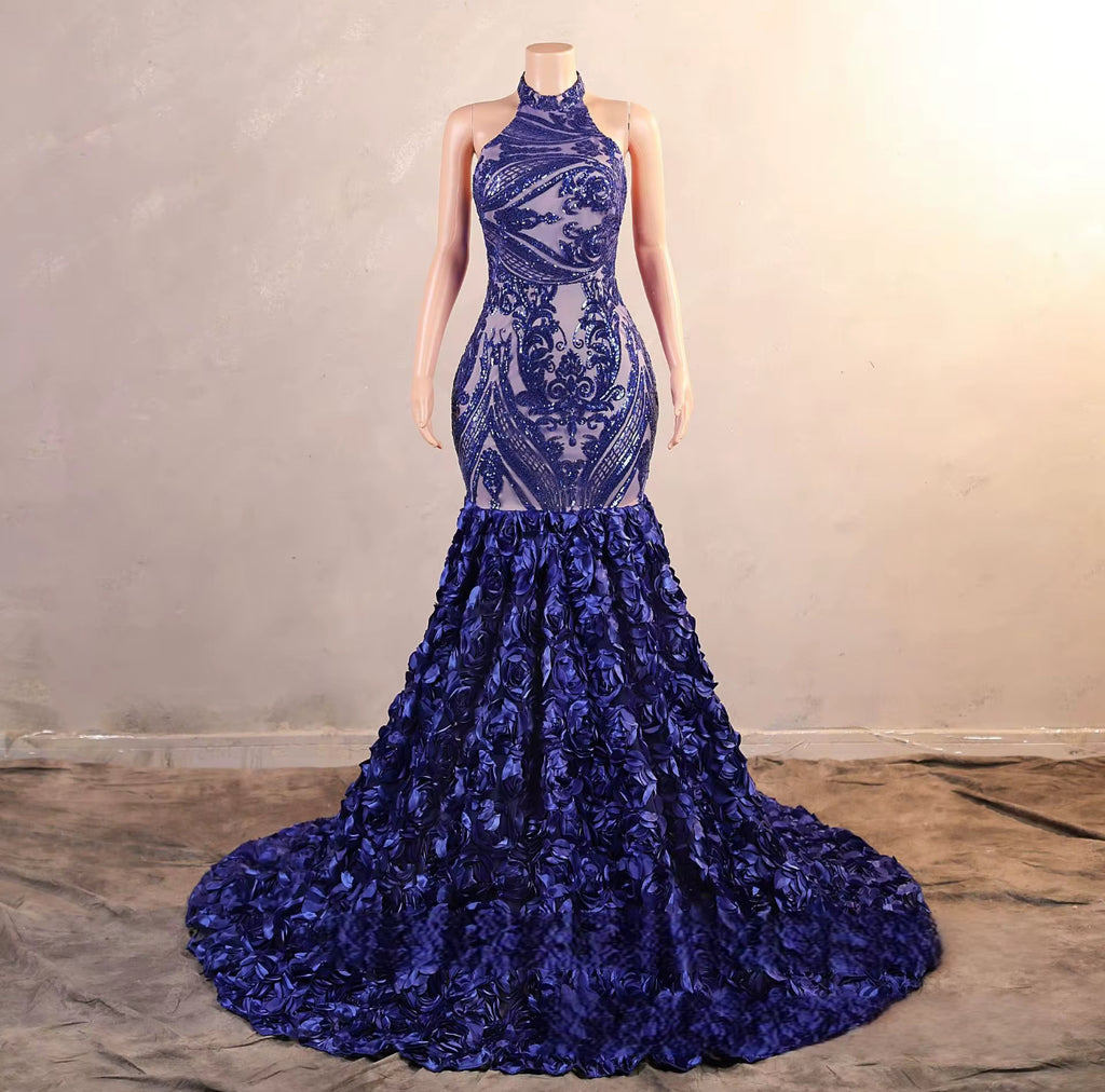 Midnight Sapphire Luxe Mermaid Gown