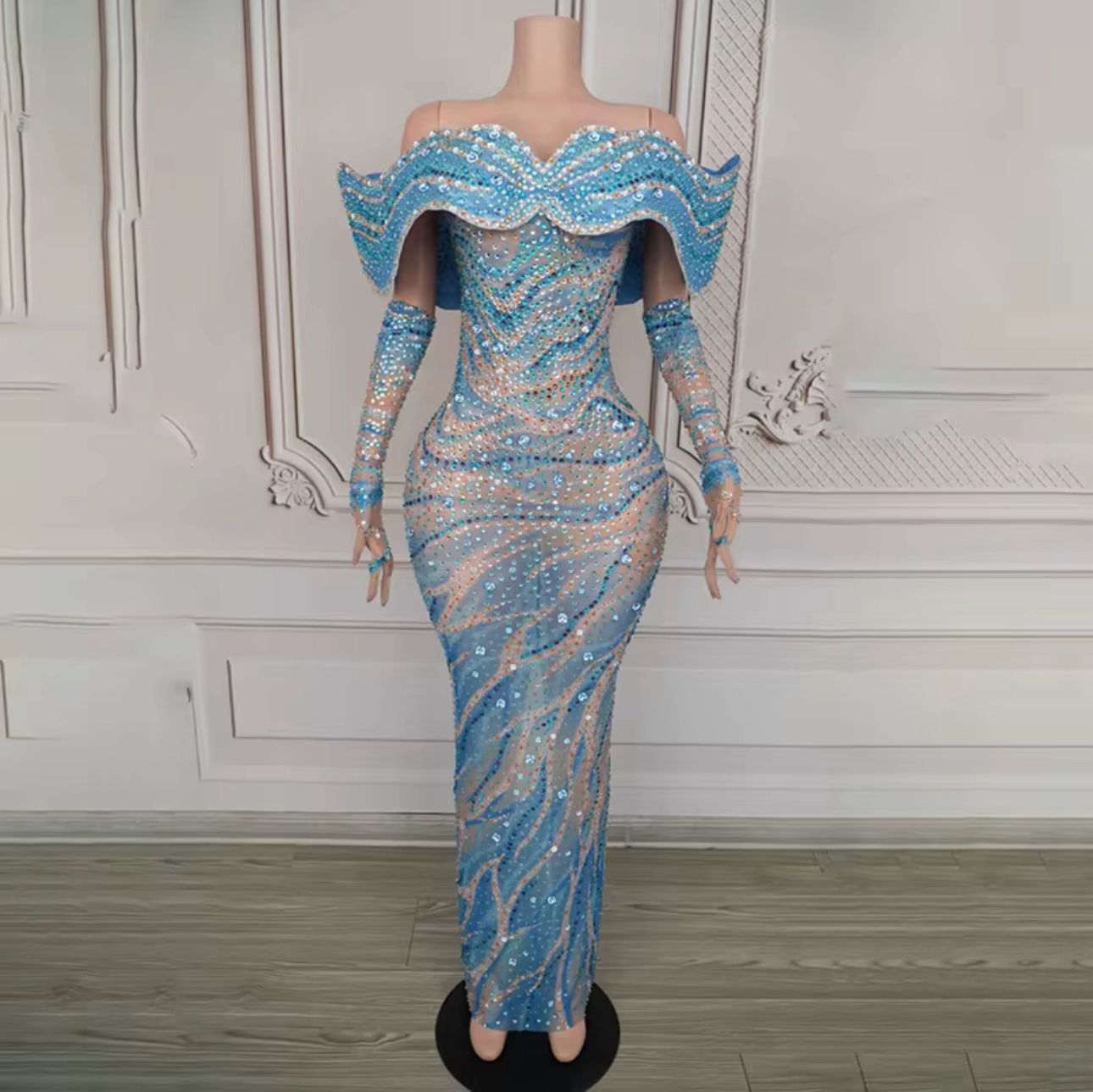 Midnight Sapphire Luxe Mermaid Gown